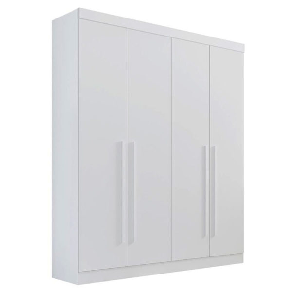 Roupeiro Da Vinci Plus 4 Portas Branco 100% MDF Larg. Larg. 1.85m D’ Doro